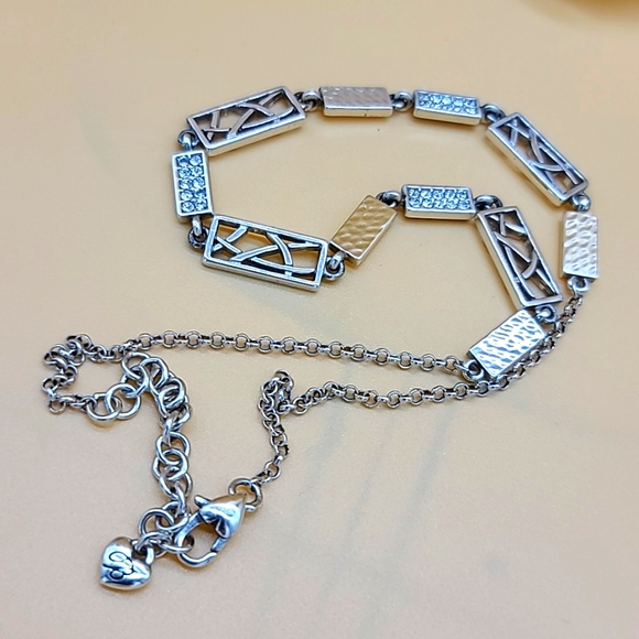 Brighton "Meridian Zenith" Textured Silver Necklace w/ Swarovski Crystal Details - Picture 8 of 10